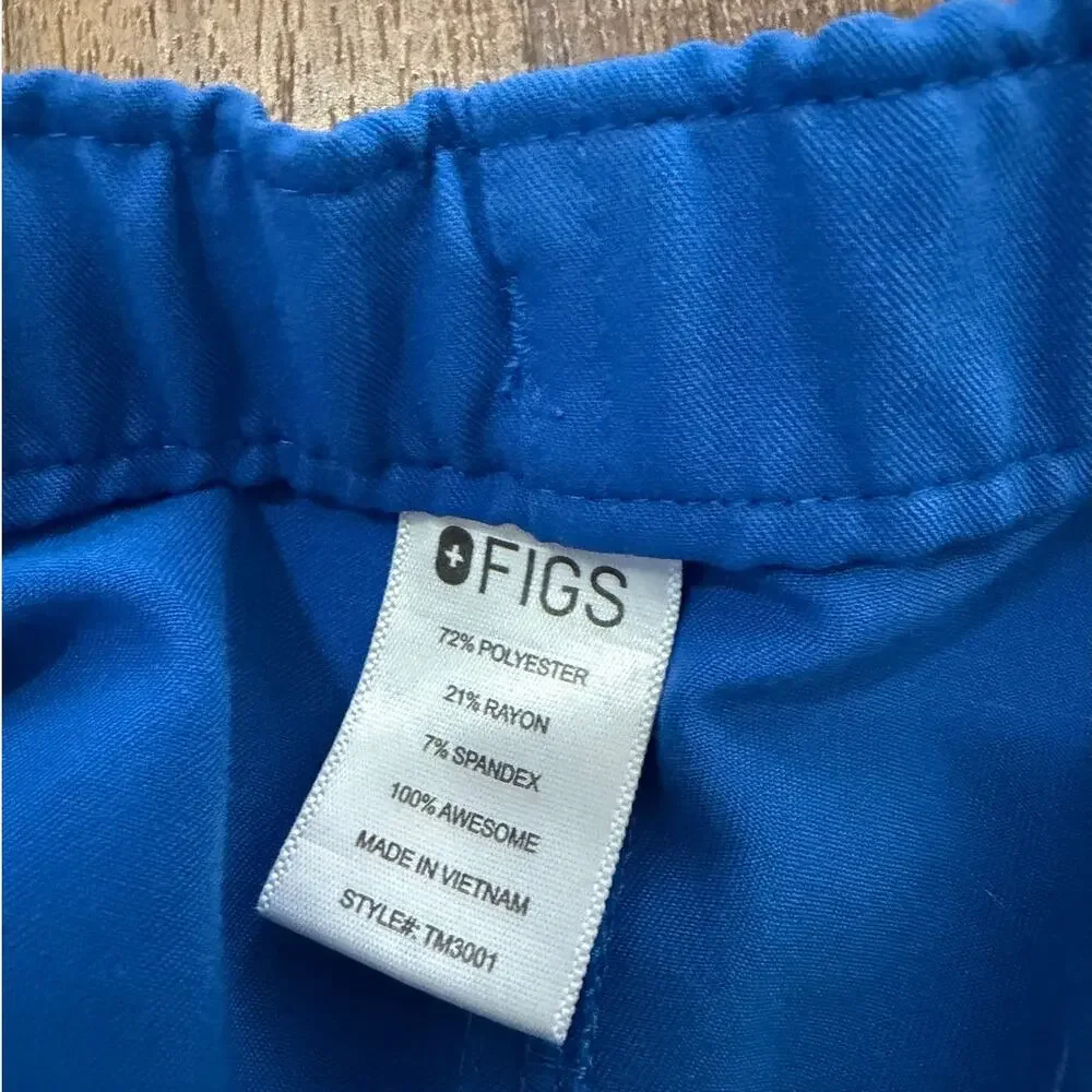 FIGS Cairo Cargo Scrub Pants Blue Technical Collection Zip Fly Size XXL